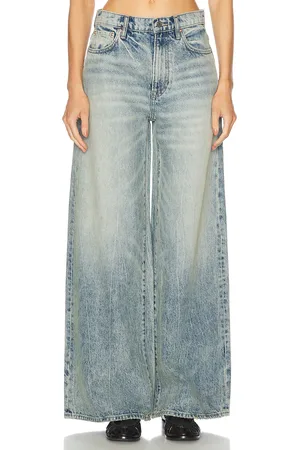 GRLFRND Luna Mid Rise Baggy in - Denim-Medium. Size 23 (also in 24, 25, 26, 27, 28, 29, 30).