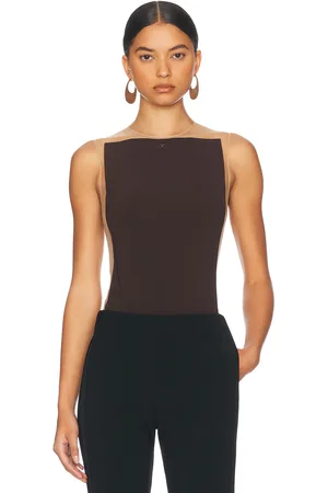 Courrèges Frame Illusion Bodysuit in - Chocolate. Size M (also in XS).