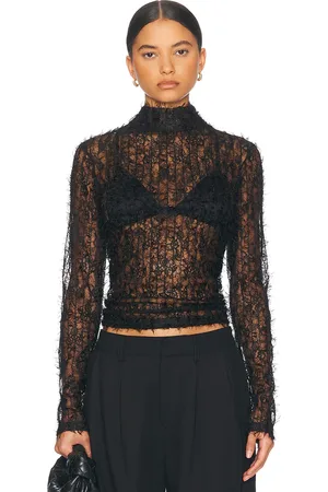 Rohe High Neck Textured Sheer Top in - . Size 34 (also in ).