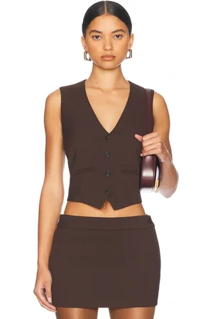 WARDROBE.NYC Waistcoat in - Chocolate. Size L (also in XL, XXS).