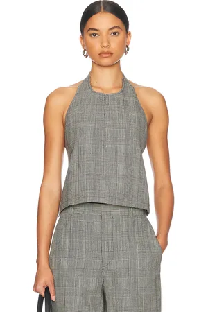 WARDROBE.NYC Backless Halter Top in - Grey. Size M (also in S, XL, XS).