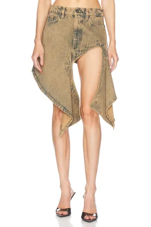Y / PROJECT Cut Out Mini Skirt in - Denim-Medium. Size XS (also in ).