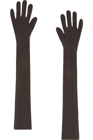 Norma Kamali Long Gloves in - Chocolate. Size M-L (also in XS-S).