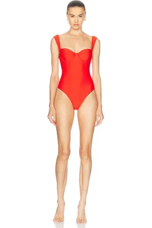 Simkhai Kyle Bustier One Piece Swimsuit in - Red. Size XS (also in ).
