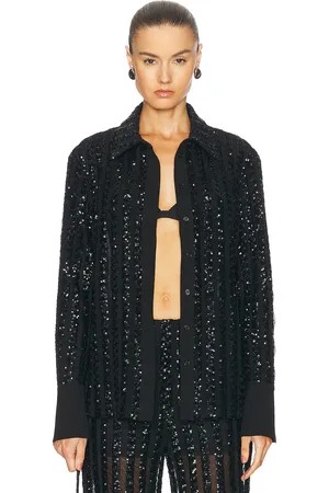 SANS FAFF Striped Sequin Long Sleeve Top in - . Size M (also in S).