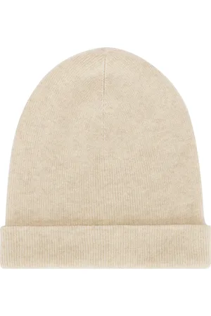 ÉTERNE Levi Cashmere Beanie in - Cream. Size all.