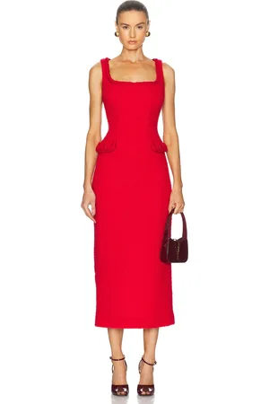 Rowen Rose Tweed Sleeveless Long Dress in - . Size 34 (also in 36, 38).