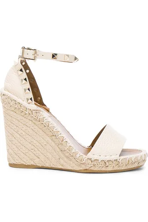 VALENTINO GARAVANI Leather Rockstud Espadrilles in - White. Size 39 (also in 40, 41).