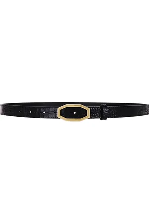 Frame Angular Buckle Belt in - Black. Size M (also in S, XL, XS).