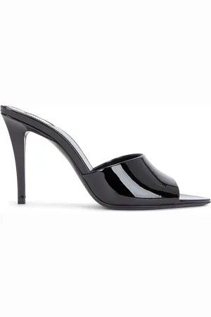 Saint Laurent Giqua Mule Sandal in - Black. Size 36 (also in 36.5, 37, 37.5, 38, 38.5, 39, 39.5, 40).