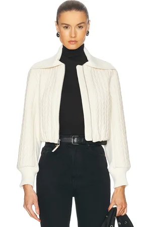 Simkhai Palmer Quilted Cropped Jacket in - Cream. Size L (also in M, S, XS).