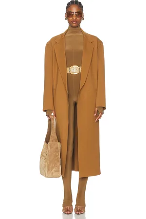 Norma Kamali Oversized Double Breasted Midcalf Coat in - Brown. Size L (also in M, S, XL, XS).