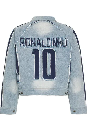 KIDSUPER STUDIOS X Ronaldinho Denim Jersey Jacket in - Denim-Light. Size L (also in ).