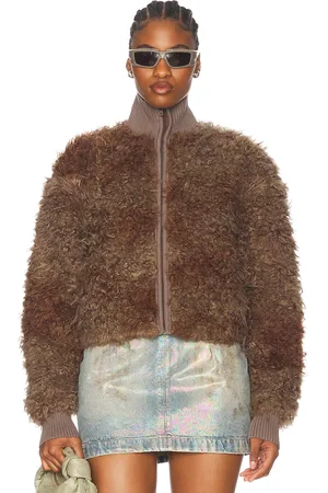 Acne Studios Freya Faux Fur Jacket in - Brown. Size L (also in M, S, XS).
