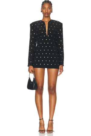 Norma Kamali Long Sleeve Shoulder Pad V Neck Zip Front Jacket in - . Size L (also in M, S, XS).