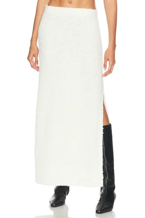 LPA Evan Maxi Knit Skirt in - White. Size L (also in M, S, XL, XS, XXS).