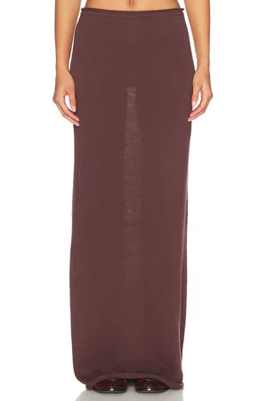 Helsa Palmer Knit Skirt in - Brown. Size L (also in M, S, XL, XS, XXS).
