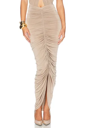 Helsa Bianca Ruched Midi Skirt in - . Size L (also in M, S, XL, XS, XXS).