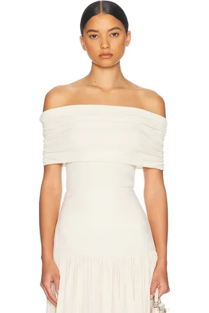 Helsa Makenzie Off Shoulder Sweater in - Cream. Size L (also in M, S, XXS).