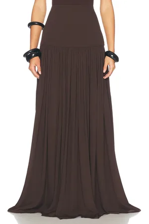 Helsa Diaphanous Maxi Skirt in - Brown. Size XL (also in XS, XXS).