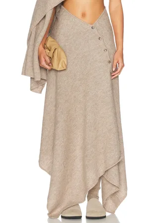 Helsa Lauren Midi Knit Skirt in - . Size L (also in M, S, XL, XS, XXS).