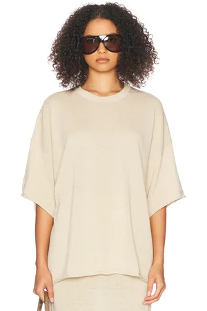 Helsa Palmer Knit Top in - Neutral. Size L (also in M, S, XL, XS).