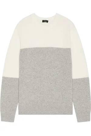 THEORY Hilles Crewneck Sweater in - Cream. Size M (also in S, XL/1X).