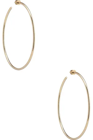 Jennifer Fisher Thread Hoop Earrings in - Metallic Gold. Size all.