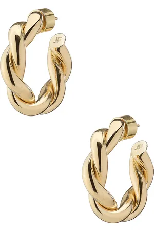 Jennifer Fisher Double Twisted Lilly Huggie Earrings in - Metallic Gold. Size all.