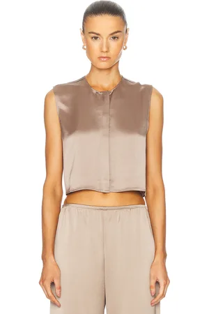 Leset Barb Crewneck Top in - Neutral. Size L (also in M, S, XS).