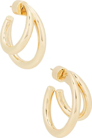 Jennifer Fisher Double Lilly Mini Hoop Earrings in - Metallic Gold. Size all.