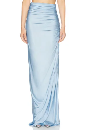 Alejandra Alonso Rojas Long Jersey Draped Skirt in - Baby Blue. Size 10 (also in 6).