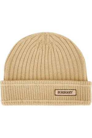 Burberry Logo Patch Beanie in - Tan. Size all.