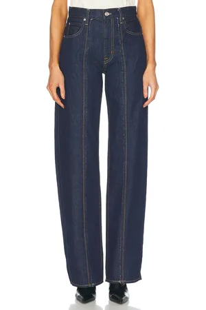 SLVRLAKE Cassie Distressed Edge Relaxed in - Denim-Dark. Size 30 (also in 31, 32).