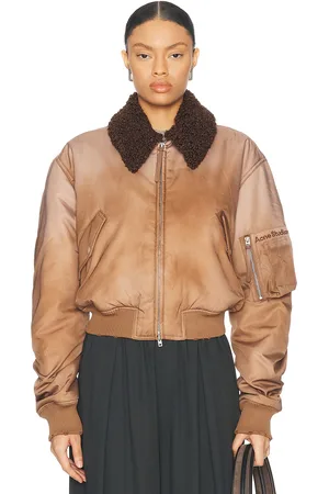 Acne Studios Obido Bomber Jacket in - Taupe. Size 34 (also in 36, 38, 40, 42).