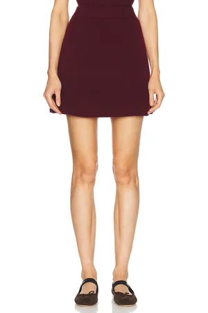 Lisa Yang Clare Skirt in - Burgundy. Size 0 (also in 1, 2).