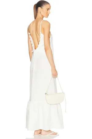 Adriana Degreas Golden Age Solid Strap Long Dress in - White. Size L (also in M, S).
