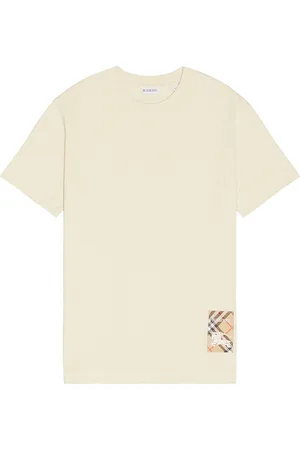 Burberry T-Shirt With Check Label in - Cream. Size M (also in S).
