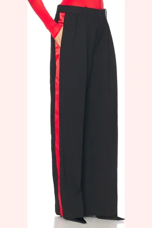 WARDROBE.NYC Low Rise Tuxedo Trouser in - Black. Size L (also in XL, XXS).