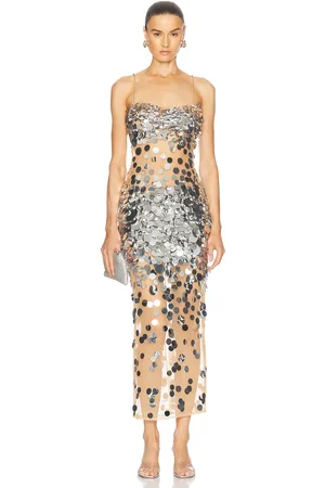 Retrofete Mischa Dress in - Metallic Silver. Size L (also in XL).