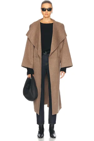 Totême Signature Wool Cashmere Coat in - Beige. Size L (also in ).