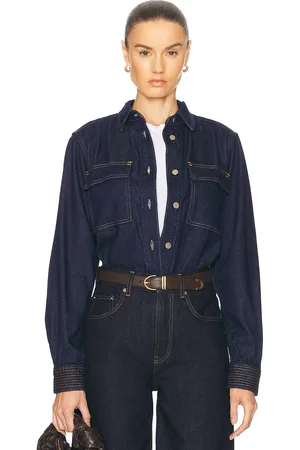 Frame The Trapunto Shirt in - Blue. Size L (also in M, S, XS).