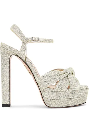 Aquazzura Nina 130 Plateau Sandal in - Metallic . Size 36.5 (also in 37, 38, 38.5, 39.5, 41).