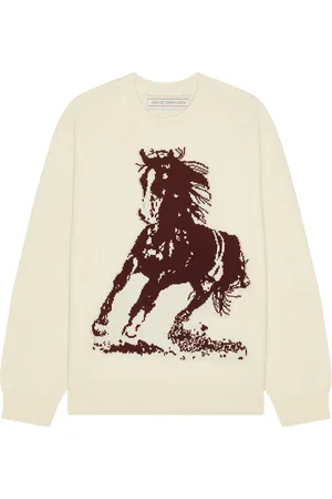 One Of These Days Running Horse Knit Sweater in - Cream. Size L (also in ).