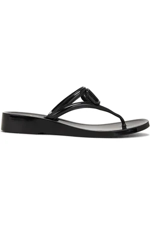 VALENTINO GARAVANI V Logo Signature Thong Sandal in - Black. Size 36 (also in 37, 38, 39, 40, 41).