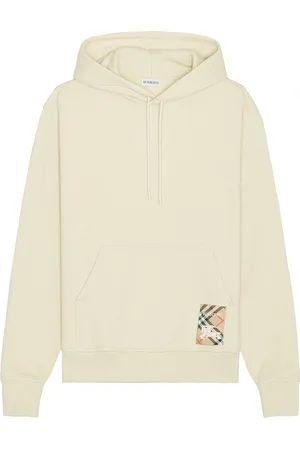 Burberry Hoodie With Check Label in - Cream. Size L (also in M, S).