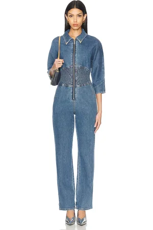 Retrofete Deidra Jumpsuit in - Blue. Size L (also in M, S, XL, XS).