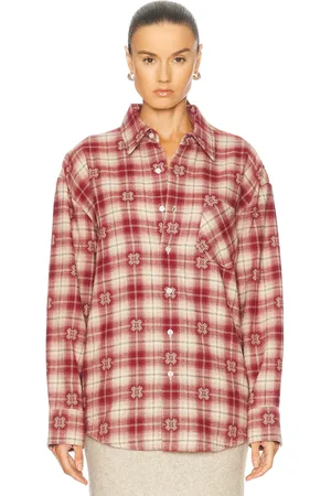 AMIRI Quad Flannel Overshirt in - Red. Size S (also in XS).