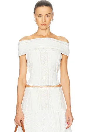 CHARO RUIZ IBIZA Ceto Top in - White. Size L (also in M, S, XS).