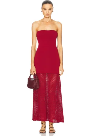 POSSE Romy Dress in Chilli in - Red. Size L (also in M, S, XS).
